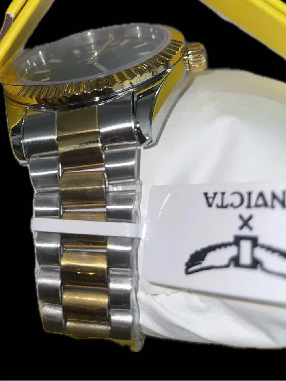 Invicta Two-Tone Gold & Silver Watch with Green Sunburst Dial 69012